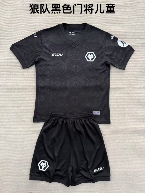 25/26 Wolves Goalkeeper Kids Kits 1:1 Quality Soccer Jersey