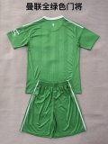 25/26 Manchester United Goalkeeper Green Kids Kits 1:1 Quality Soccer Jersey