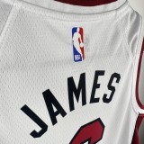 Miami Heat White City Edition 6 James V-neck  1:1 Quality NBA Jersey