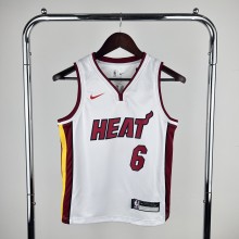 Miami Heat White City Edition 6 James V-neck  1:1 Quality NBA Jersey