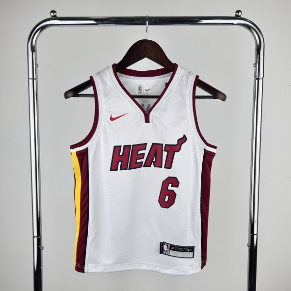Miami Heat White City Edition 6 James V-neck  1:1 Quality NBA Jersey