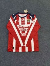 25/26 Chivas Home Fans Long sleeve1:1 Quality Soccer Jersey