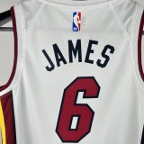 Miami Heat White City Edition 6 James V-neck  1:1 Quality NBA Jersey