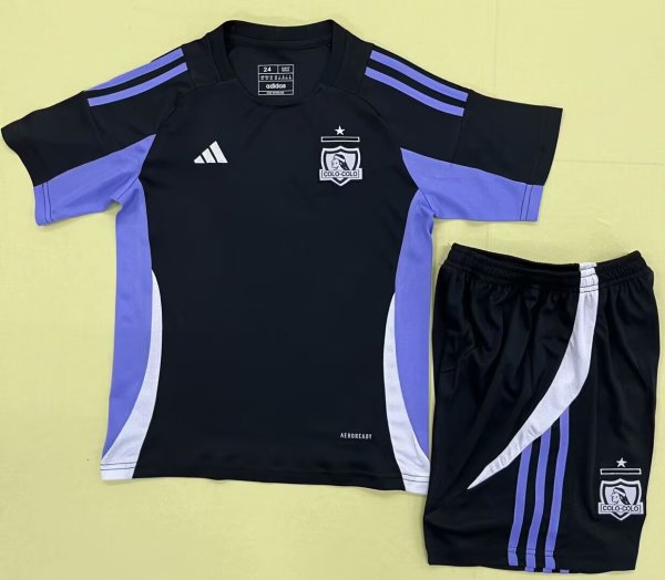 25/26 Colo Colo Training clothing Black Kids 1:1 Quality  Soccer Jersey