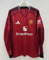 25/26  Manchester United Home  Long Sleeve Fans 1:1 Quality Soccer Jersey