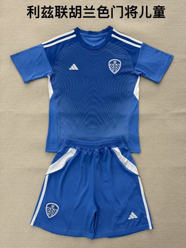 25/26 Leeds United Goalkeeper Kids Kits 1:1 Quality Soccer Jersey