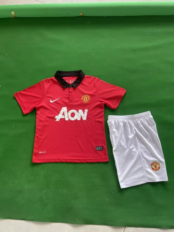 2013/2014 Manchester United Home Kids Kits Retro 1:1  Quality Soccer Jersey
