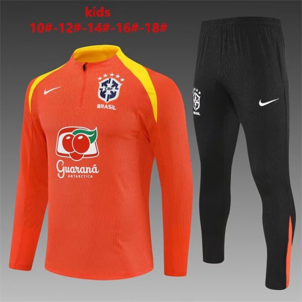 25/26  Brazil  Orange Player Version  Kids 1:1 Quality Training Jersey