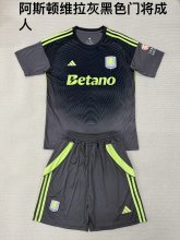 25/26  Aston Villa  Goalkeeper Black  Adult Kits 1:1  Quality  Soccer Jersey（成人套装）