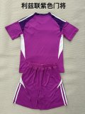 25/26 Leeds United Goalkeeper Purple Kids Kits 1:1 Quality Soccer Jersey