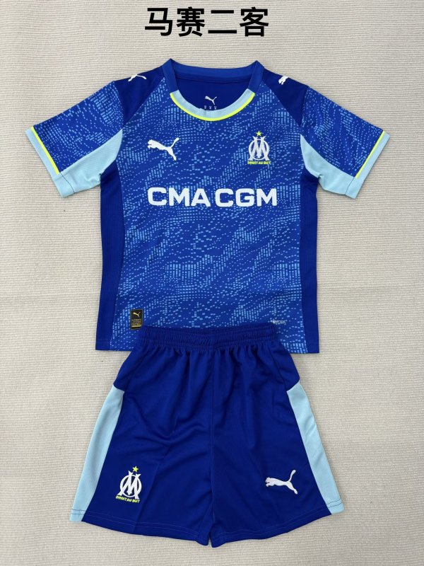 25/26 Marseille Third Kids Kits 1:1 Quality Soccer Jersey