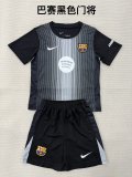 25/26 Barcelona Goalkeeper Black Kids Kits 1:1 Quality Soccer Jersey
