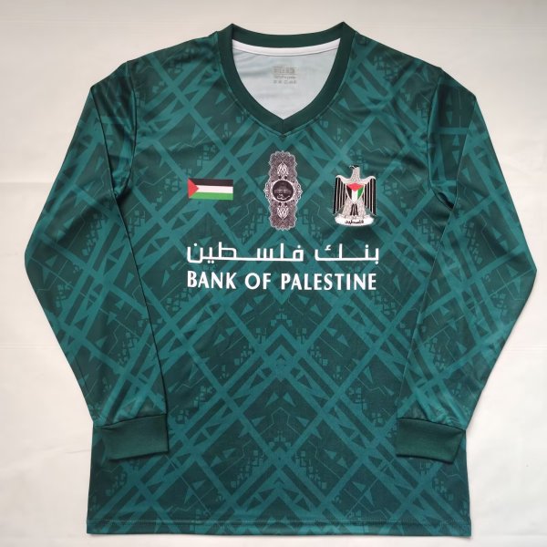 25/26 Palestino Green Long Sleeve Fans 1:1 Quality Soccer Jersey（巴勒斯坦人）