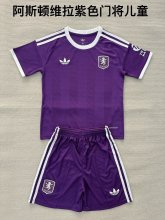 25/26 Aston Villa Goalkeeper Purple Kids Kits 1:1 Quality Soccer Jersey