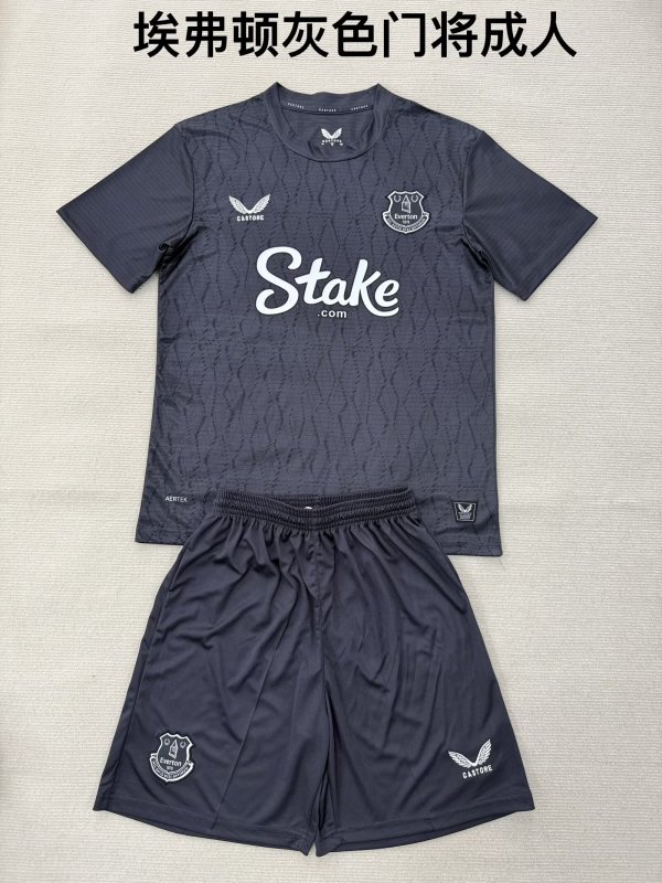 25/26 Everton Goalkeeper Grey Adult Kits 1:1 Quality Soccer Jersey(成人套装)