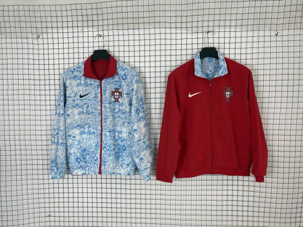 25/26 Portugal Red Blue Double Sided Windbreaker 双面