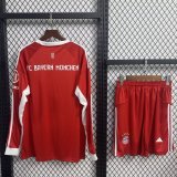 25/26  Bayern Munich Home Long With Pants Sets Fans 1:1 Quality Soccer Jersey