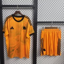 25/26  Roma Away With Pants Sets  Fans 1:1 Quality Soccer Jersey