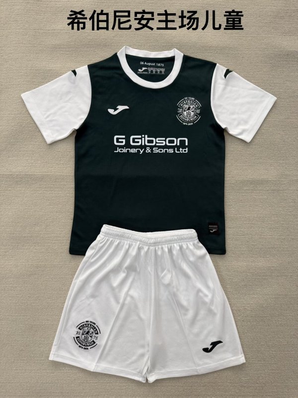 25/26 Hibernian Home Kids  1:1 Quality Soccer Jersey