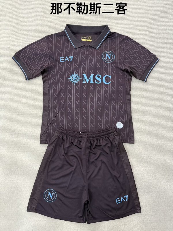 25/26 Napoli Third Kids 1:1 Quality Soccer Jersey