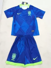 25/26 Brazil Away Kids 1:1 Quality Soccer Jersey