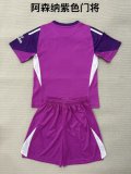 25/26 Arsenal Goalkeeper Purple Kids Kits 1:1 Quality Soccer Jersey