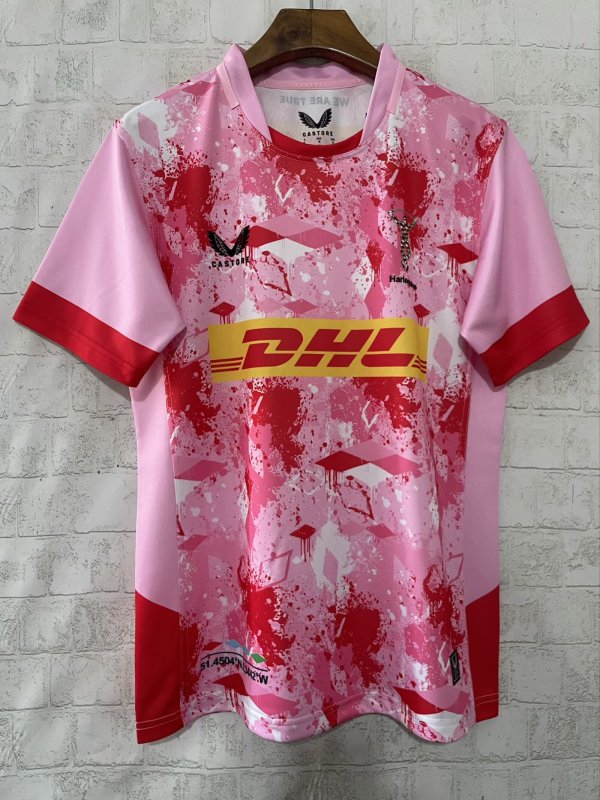 25/26 Harlequins Pink Rugby jerseys  Fans  1:1