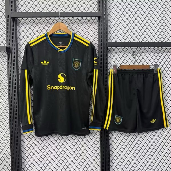 25/26  Manchester United  Long With Pants Sets  Fans 1:1 Quality Soccer Jersey