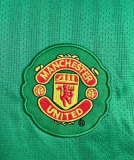 2007-2008 Manchester United green short Sleeve Goalkeeper 1:1 Retro Soccer Jersey