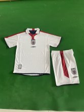 2004 England Home White 1:1  Kids Retro Soccer Jersey