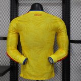 26/27（2026）Colombia Home  Yellow Long Sleeves Player 1:1 Quality Soccer Jersey