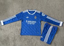 25/26 Real Madrid  Third Long sleeved Kids Kits 1:1 Quality Soccer Jersey