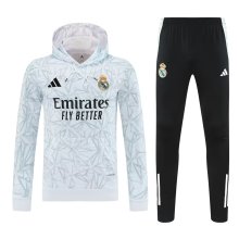 25/26 Real Madrid  White  Hooded Long Sleeved 1:1 Training suit