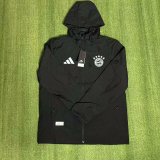 25/26  Bayern Munich  Interchange Jacket Black White  Windbreaker