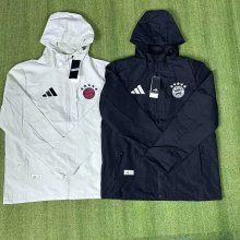 25/26  Bayern Munich  Interchange Jacket Black White  Windbreaker