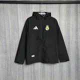 25/26 Real Madrid  Interchange Jacket Black White Windbreaker