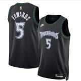 26/26 Timberwolves EDWARDS #5 Black 1:1 Quality NBA Jersey