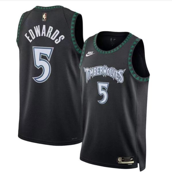 26/26 Timberwolves EDWARDS #5 Black 1:1 Quality NBA Jersey