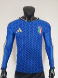 26/27 （2026） Italy Home Long Sleeve Blue Player 1:1 Quality Soccer Jersey