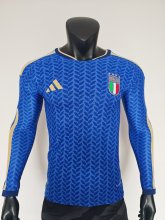 26/27 （2026） Italy Home Long Sleeve Blue Player 1:1 Quality Soccer Jersey