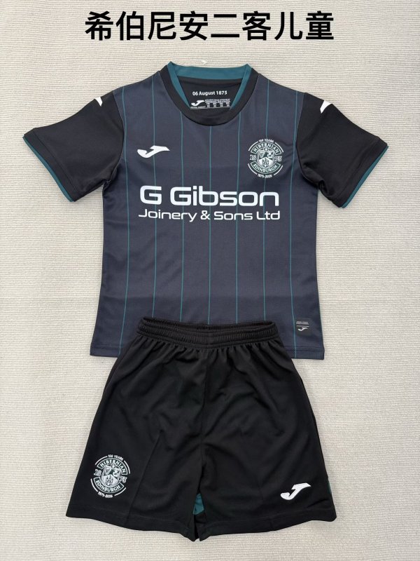 25/26 Hibernian Third  Kids  1:1 Quality Soccer Jersey