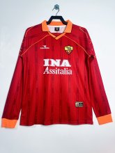 1999/2000 Roma Home Long Sleeve  Fans Retro 1:1 Quality Soccer Jersey