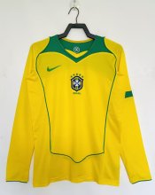 2004 Brazil Home Long Sleeve Retro 1:1 Quality Soccer Jersey