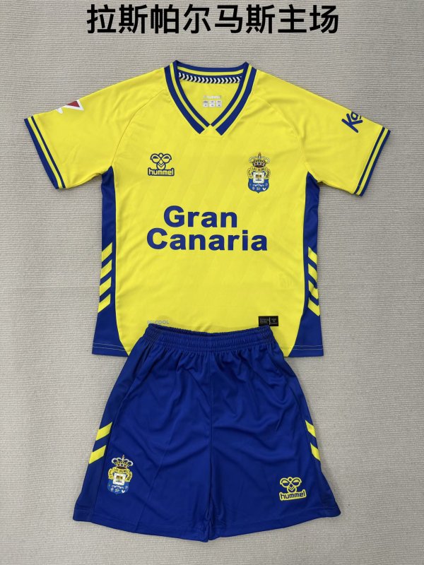 25/26  Las Palmas Home  Kids Kits 1:1 Quality  Soccer Jersey