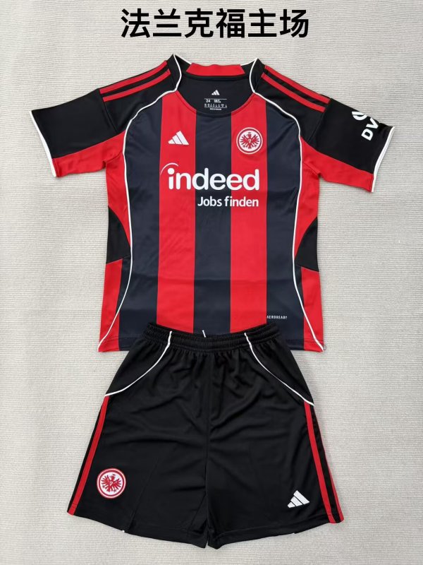 25/26 Frankfurt Home Kids Kits 1:1 Quality Soccer Jersey