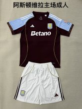 25/26  Aston Villa  Home Adult Kits 1:1  Quality  Soccer Jersey（成人套装）