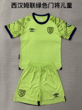 25/26  West Ham United Goalkeeper Green   Kids Kits 1:1 Quality Soccer Jersey