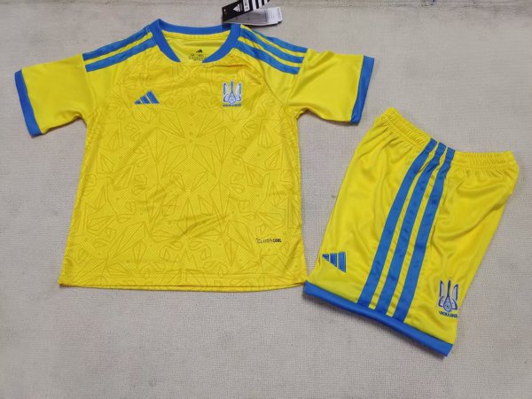 26/27 (2026)Ukraine Home Kids 1:1 Quality Soccer Jersey