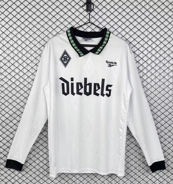 1995/1996 Monchengladbach Home White  Long sleeve Fans Retro 1:1 Quality Soccer Jersey