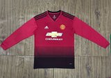 2018/2019 Manchester United Home Long Sleeve Fans 1:1 Quality Retro Soccer Jersey